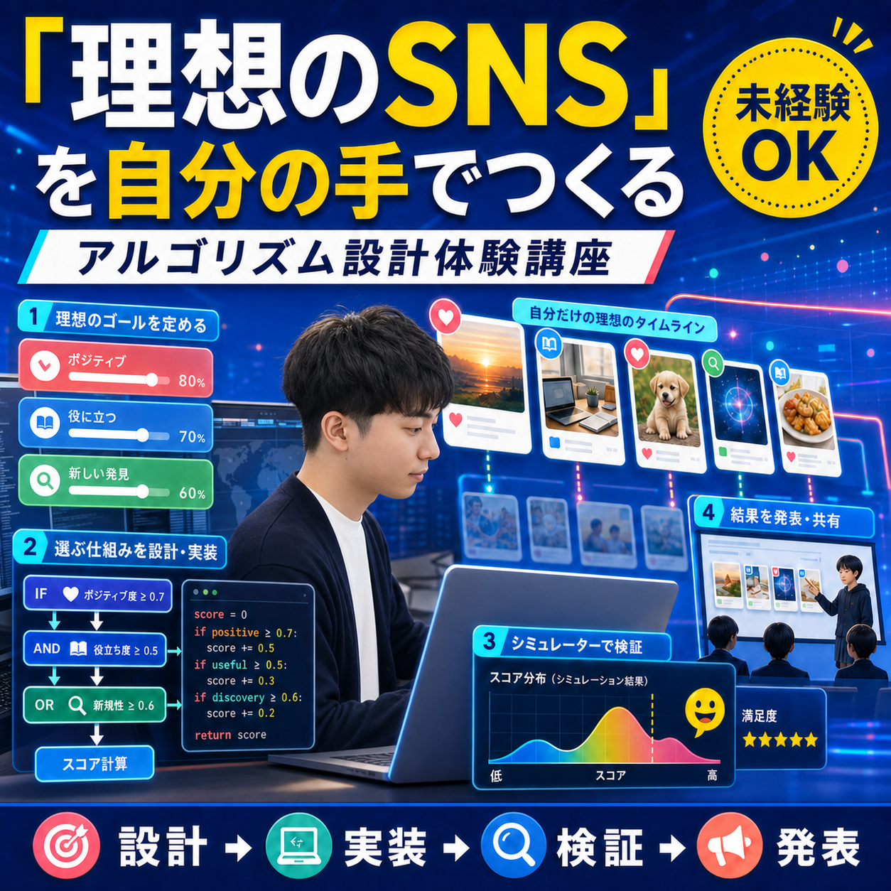 理想のSNSを自分の手でつくる アルゴリズム設計体験講座